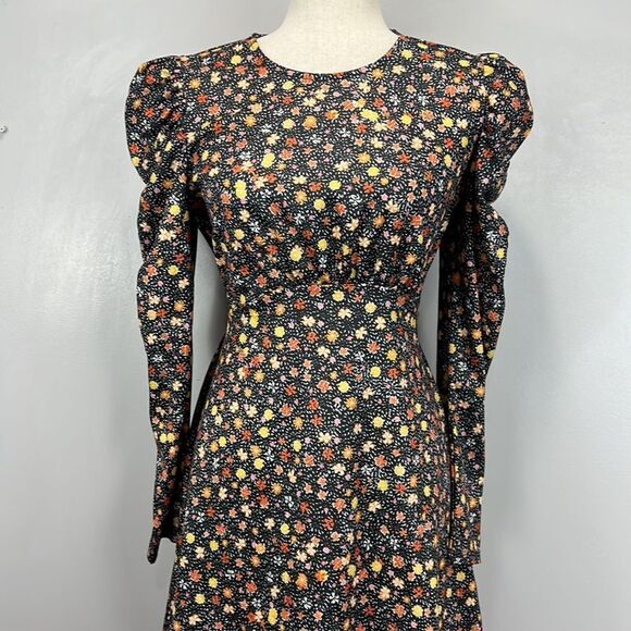 Floral Puff Sleeve Dress - Picture 3 of 12
